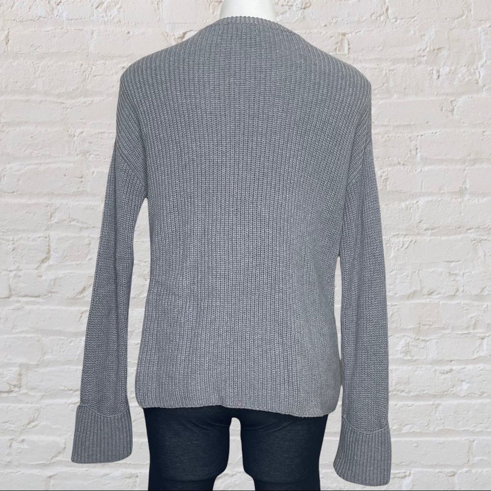 Magaschoni gray cuffed crew neck sweater small - Picture 5 of 7